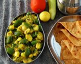 A picture of step 2 of Aloo Capsicum Subji.