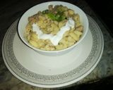 A picture of step 4 of White Sauce pasta.