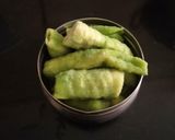 A picture of step 1 of Sindhi Karela Sabji.