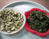 A picture of step 2 of Jute Mallow and Okro Soup with Lafu.