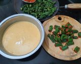 A picture of step 2 of Bhindi ke pakode.