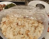 Foto del paso 2 de la receta Migas de pan con panceta, pimientos y chorizo