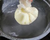 Foto del paso 5 de la receta: 🍝Fideos en salsa de espinaca, ajo y queso crema con castañas de cajú y (falso) huevo poché 🍝