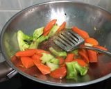 A picture of step 1 of Sugar Snap Pea And Carrot With Anchovies Sauce.