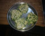 A picture of step 3 of Valentine special methi and moong dal puri.