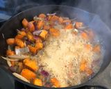 A picture of step 4 of Slow cooked venison shank with chipolatas.