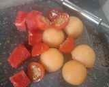 Une image de l'étape 3 de 🍈Salade de melon pastèque quinoa pêche tomate.