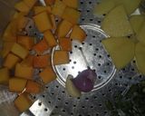 Foto langkah ke 4 dari resep Menu 4* labu kuning, kentang, telur puyuh, kacang panjang (6mo).