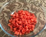 A picture of step 2 of Watermelon Salad.