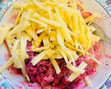 A picture of step 4 of Salad - appetizer of baked beetroot and cheese.