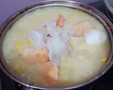 Foto langkah ke 3 dari resep Sup Krim Kepiting Jagung Bakso Seafood.