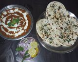 A picture of step 13 of Dal Makhani with Naan.
