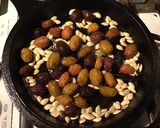 A picture of step 3 of California Farm Panfried Olives with Heirloom Tomatoes.