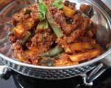 A picture of step 4 of Stuffed okra sabji.