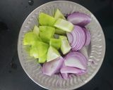 A picture of step 1 of Raw mango Chutney.