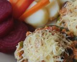 Foto del paso 6 de la receta: Zapallitos rellenos de proteína de soja con verdura (vegano)