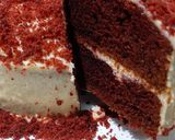 Foto langkah ke 7 dari resep Red Velvet Cheesecake (2 Telur).