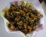 A picture of step 10 of Besan wali bhindi.
