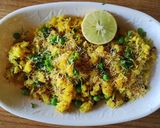 A picture of step 5 of Matar poha.