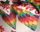Foto langkah ke 9 dari resep Rainbow cake kukus ny.liem with buttercream chesee😋 (lembut).