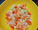 A picture of step 1 of Corn honey masala chat.