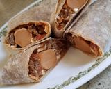 A picture of step 2 of Sloppy Joe Dog Burritos.