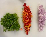 A picture of step 1 of Thai Mango Salad.