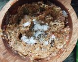 A picture of step 3 of Eggplant bharata with curd.