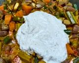 A picture of step 8 of Jackfruit seed mixed veg sabzi.