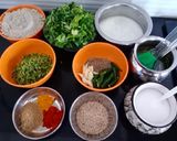A picture of step 1 of Bajra methi chila.