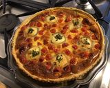 Une image de l'étape 11 de Tarte chèvre cendré,épinards frais et tomates cerises (pâte brisée à l origan).