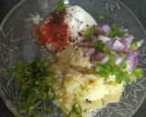 A picture of step 2 of Sprout & Veggie Chaat Club Sandwich.