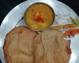 A picture of step 7 of Bedmi Poori and Aloo Bhaji.