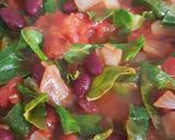 A picture of step 6 of Spring greens and red bean stew.