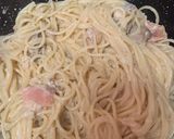 A picture of step 6 of Spaghetti with Salmon and Shrimp.