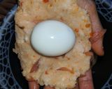A picture of step 3 of Yam egg roll.