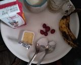 A picture of step 1 of Semolina cherry cake.