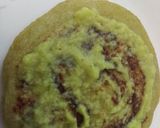 A picture of step 7 of Semolina Avocado cake  veg burger with dal tikki  and stick.