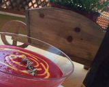 A picture of step 11 of Beet gazpacho with mango vinaigrette.