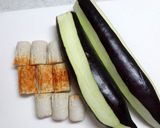 A picture of step 1 of Pork and Eggplant Layered Roll-ups.