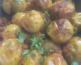 A picture of step 4 of Gujarati style Ripe Gumberry sabzi.