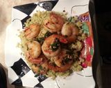 A picture of step 5 of Pesto cous cous with shrimp.