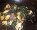 A picture of step 4 of Spinach and Mushrooms.