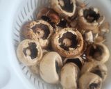 A picture of step 1 of 3Cheese 3Herb Hot Sausage-Stuffed Mushrooms.