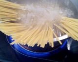 A picture of step 1 of Sunshine's cheese broccoli chicken linguine.
