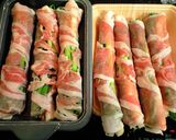 A picture of step 2 of Easy Juicy Pork Wraps with Scallions in the Microwave.