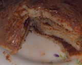 A picture of step 5 of American pancakes with Nutella.