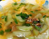 Hình bước làm 3 của món Canh bầu nấu xương và lòng gà