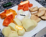 Foto del paso 2 de la receta: Carré de cerdo a al barbacoa con vegetales y huevo escalfado