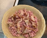 A picture of step 1 of Bacon /Ham/Cream Cheese Quiche.